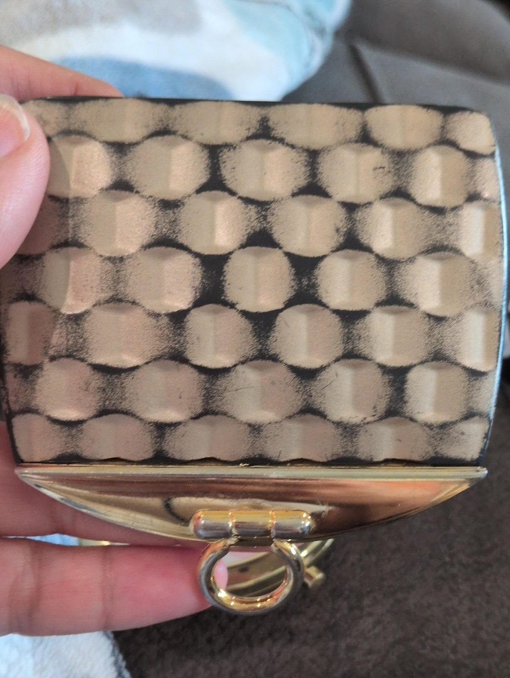 Gold and Black Metallic Compact Mirror